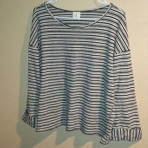 By Together Anthropology Striped Pullover 3/4 Sleeve Top M